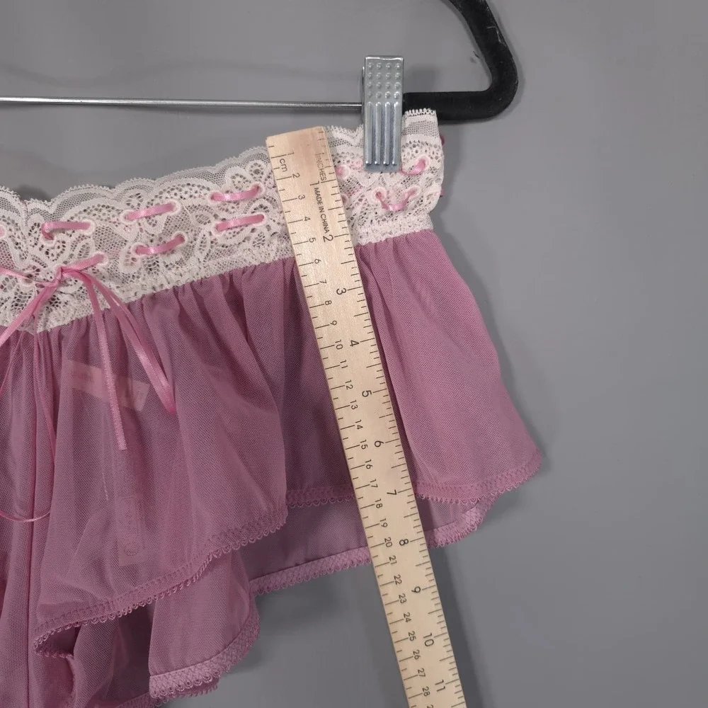 ANTHROPOLOGIE LYREBIRD Womens New Panties Lingeries MEDIUM Lace Mesh Pink